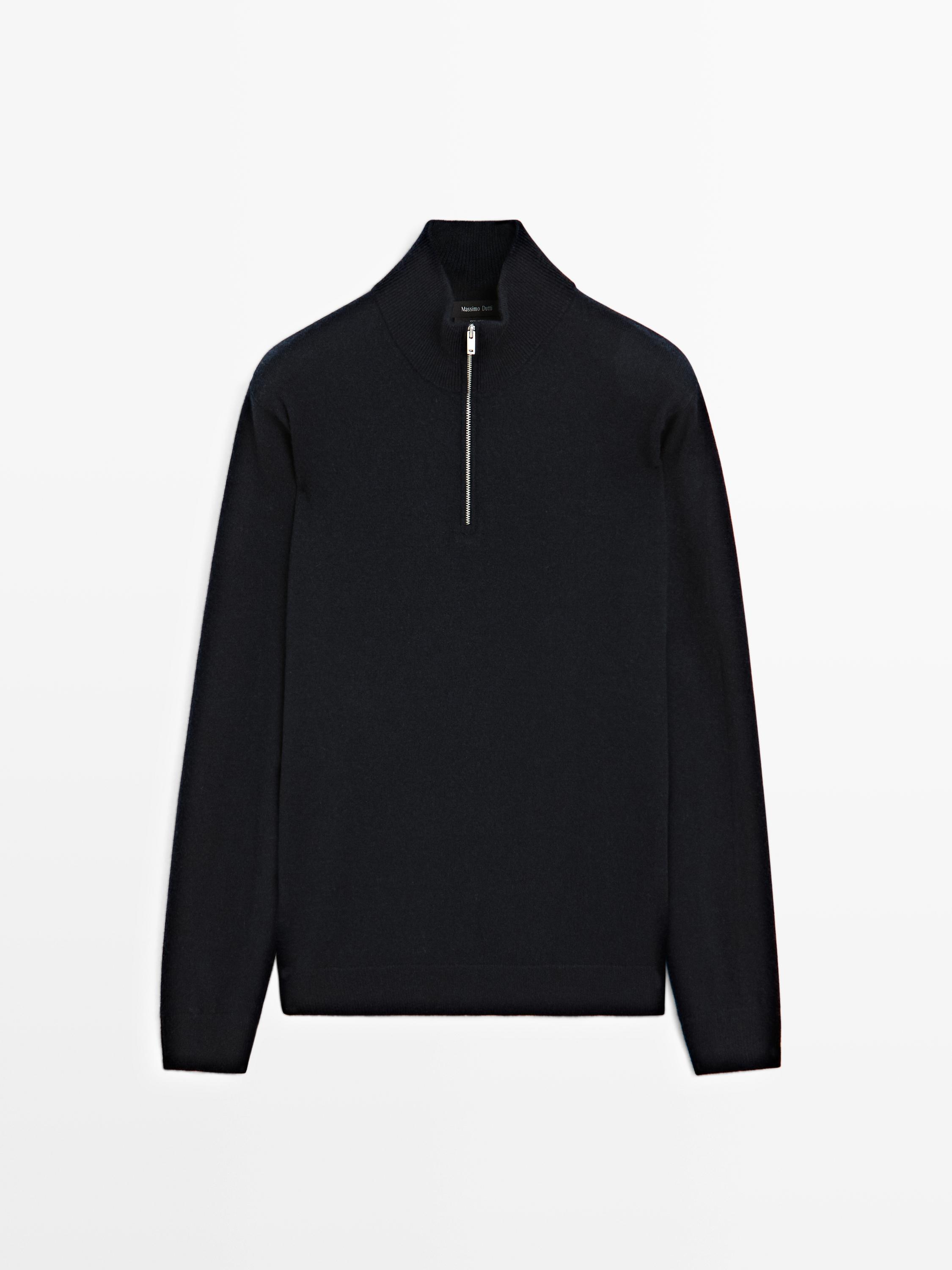 Pull en maille à col camionneur zipp